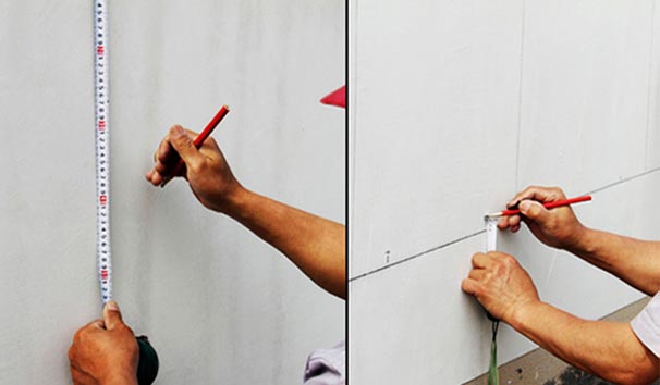 基層處理，彈線排版