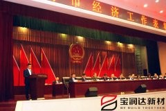 寶潤達(dá)董事長黃強(qiáng)代表市重點企業(yè)在經(jīng)濟(jì)表彰會上發(fā)言